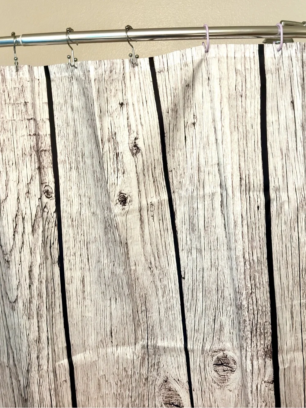 Rustic Wood Plank Shower Curtain - Natural Brown